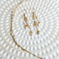Arwen 14K Filled Gold, Herkimer Diamond, Moonstone, Blue Topaz & Genuine Freshwater Pearl Lariat Necklace