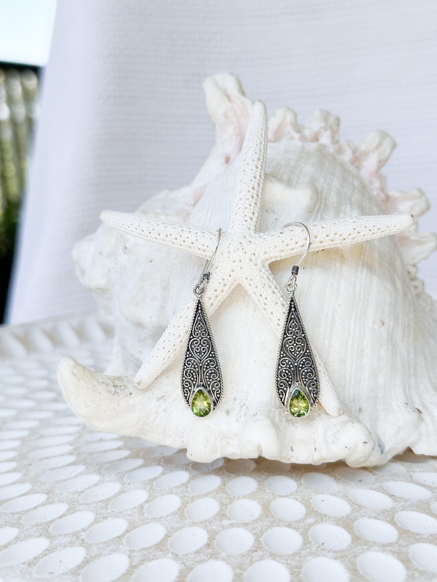 Sterling Silver & Peridot Amora Earrings