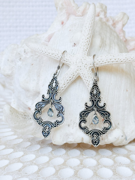 Sterling Silver & Blue Topaz Ramira Earrings