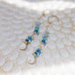 Indigo 14K Filled Gold, Genuine Freshwater Pearl, Blue Agate & Aquamarine Drop Earrings