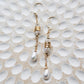 Helionos 14K Filled Gold, Moonstone and Genuine Freshwater Pearl Earrings