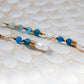 Indigo 14K Filled Gold, Genuine Freshwater Pearl, Blue Agate & Aquamarine Drop Earrings