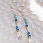 Indigo 14K Filled Gold, Genuine Freshwater Pearl, Blue Agate & Aquamarine Drop Earrings