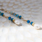 Indigo 14K Filled Gold, Genuine Freshwater Pearl, Blue Agate & Aquamarine Drop Earrings