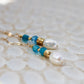 Urdina 14K Filled Gold, Genuine Freshwater Pearl & Blue Agate Drop Earrings