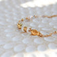 Dagon 14K Filled Gold, Genuine Freshwater Pearl, Moonstone & Herkimer Diamond Tribal Fish Bracelet