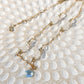 “Silent Heart “ Blue Topaz & Moonstone 14k Gold Filled Necklace