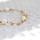 Dagon 14K Filled Gold, Genuine Freshwater Pearl, Moonstone & Herkimer Diamond Tribal Fish Bracelet