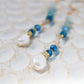 Indigo 14K Filled Gold, Genuine Freshwater Pearl, Blue Agate & Aquamarine Drop Earrings