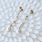 Amaya 14K Filled Gold, Herkimer Diamond, Moonstone and genuine Freshwater Pearl Drop Earrings