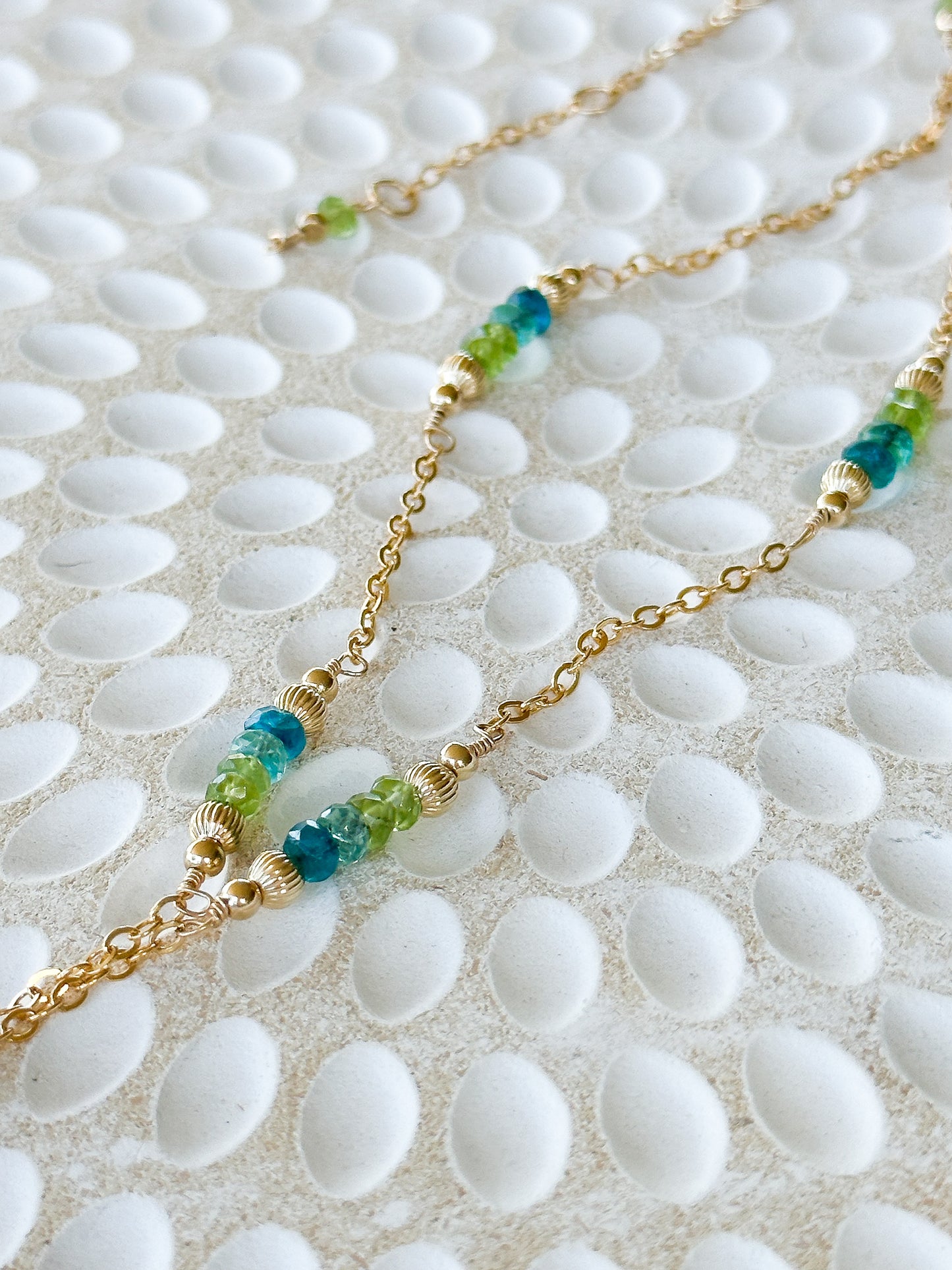 “Earthly Delights” Peridot, Apatite & Citrine 14k Gold Filled Necklace