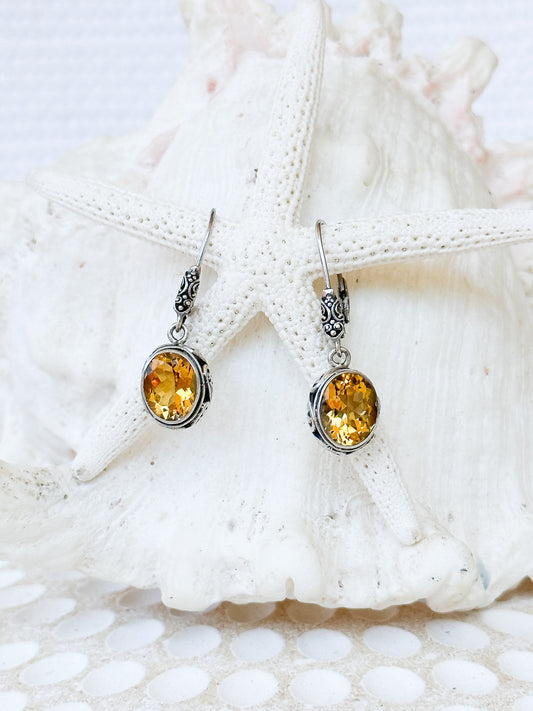 Sterling Silver & Citrine Ranaya Earrings