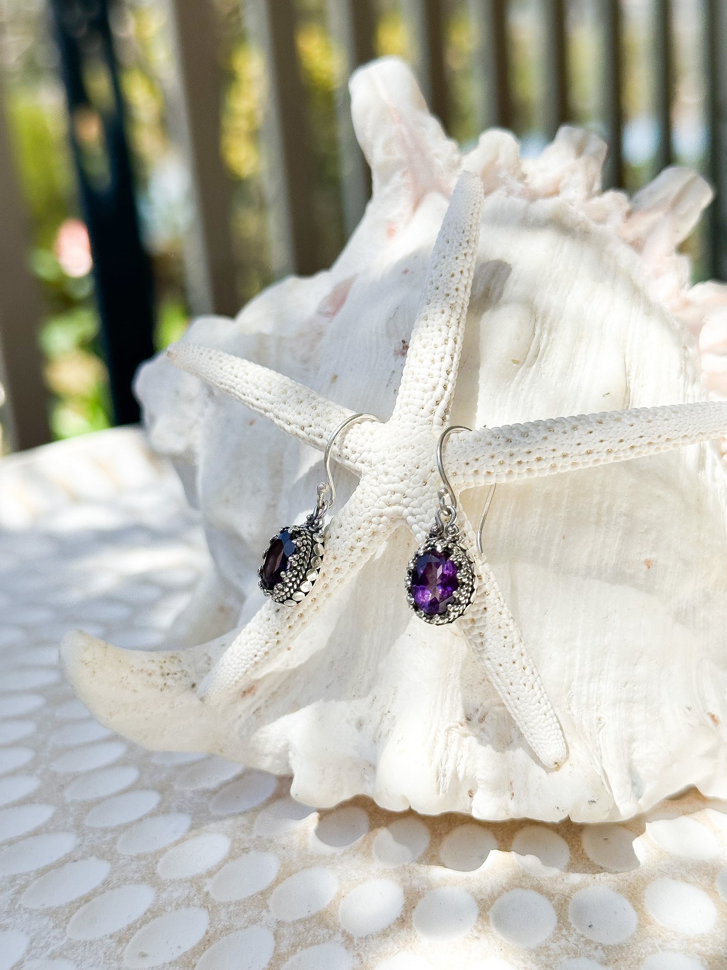 Sterling Silver & Amethyst Jagaraga Earrings