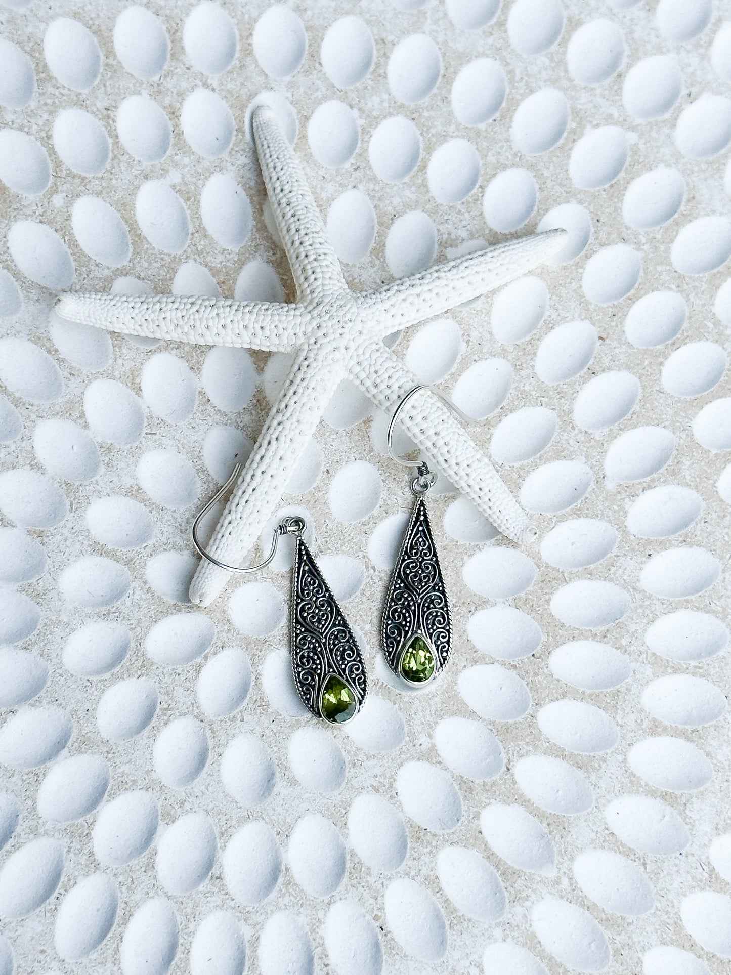 Sterling Silver & Peridot Amora Earrings