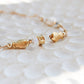 Dagon 14K Filled Gold, Genuine Freshwater Pearl, Moonstone & Herkimer Diamond Tribal Fish Bracelet