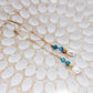 Urdina 14K Filled Gold, Genuine Freshwater Pearl & Blue Agate Drop Earrings