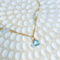“Silent Heart “ Blue Topaz & Moonstone 14k Gold Filled Necklace