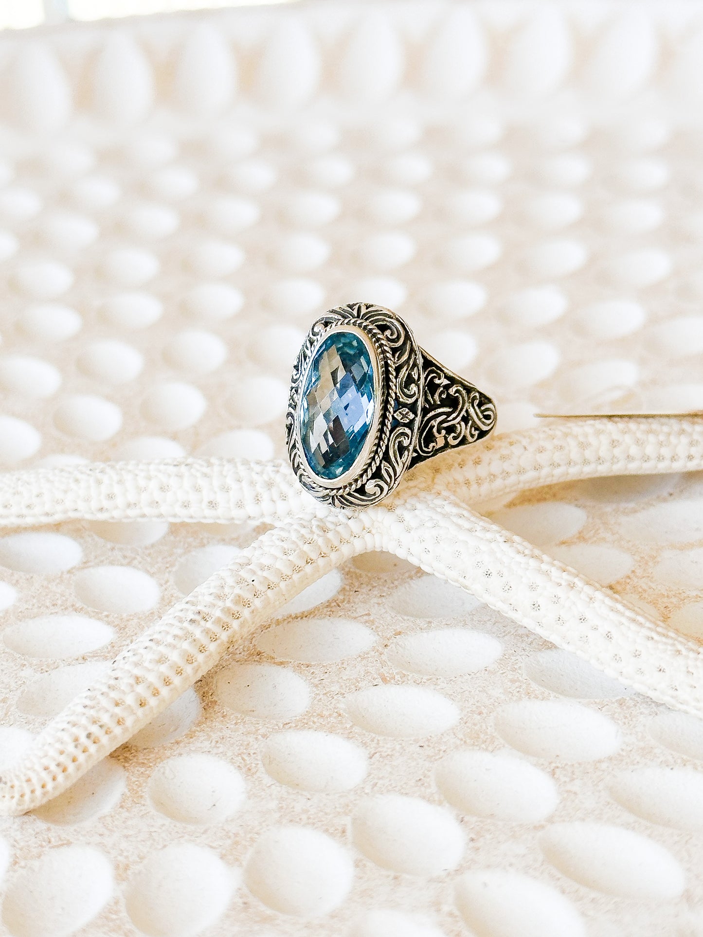 Sterling Silver & Blue Topaz Cindra Ring