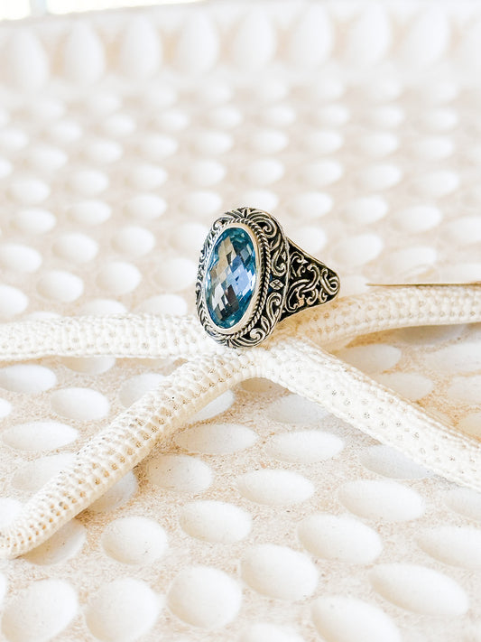 Sterling Silver & Blue Topaz Cindra Ring