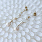 Amaya 14K Filled Gold, Herkimer Diamond, Moonstone and genuine Freshwater Pearl Drop Earrings