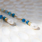 Indigo 14K Filled Gold, Genuine Freshwater Pearl, Blue Agate & Aquamarine Drop Earrings