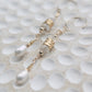 Helionos 14K Filled Gold, Moonstone and Genuine Freshwater Pearl Earrings