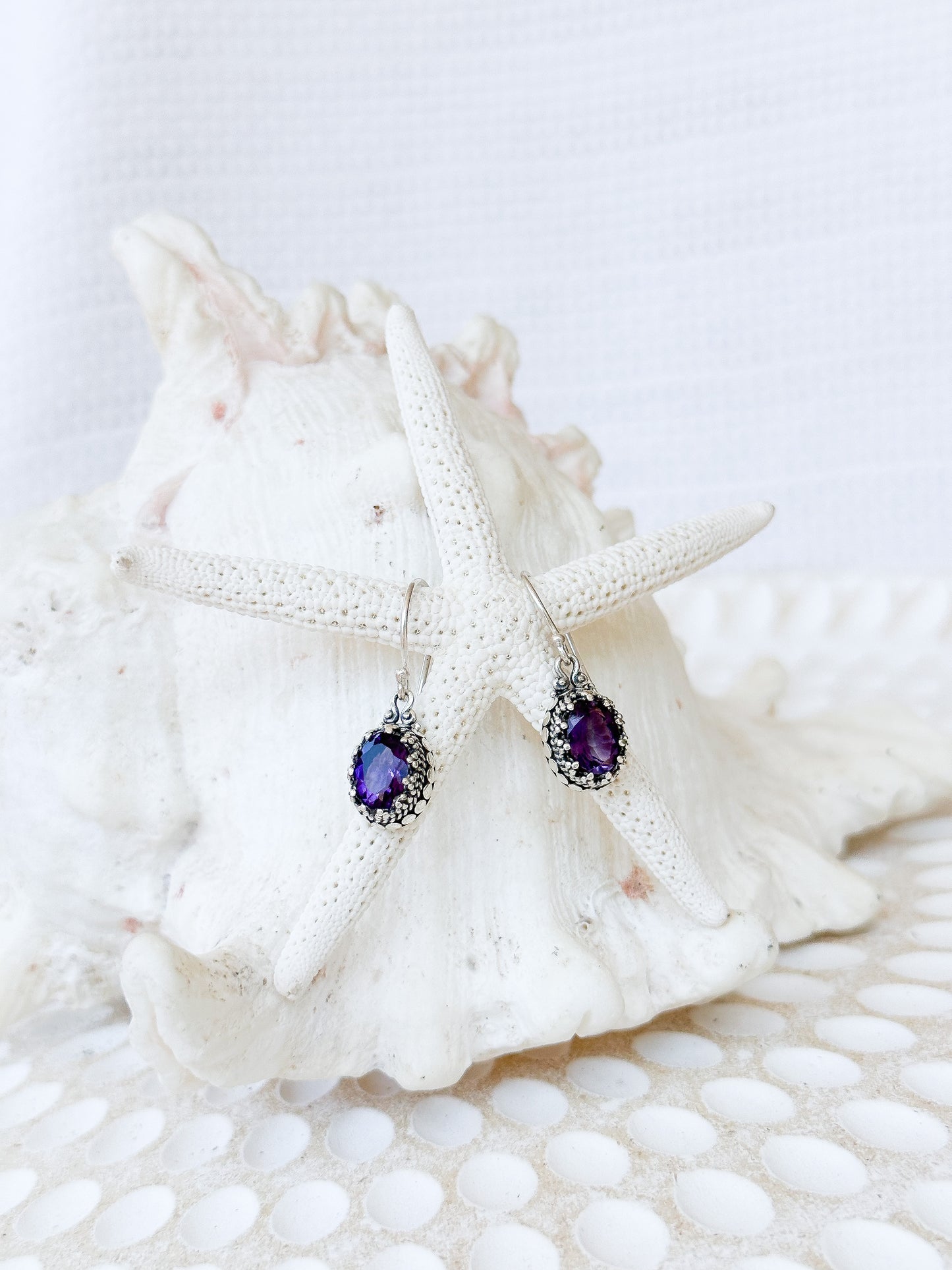 Sterling Silver & Amethyst Jagaraga Earrings