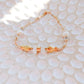 Dagon 14K Filled Gold, Genuine Freshwater Pearl, Moonstone & Herkimer Diamond Tribal Fish Bracelet