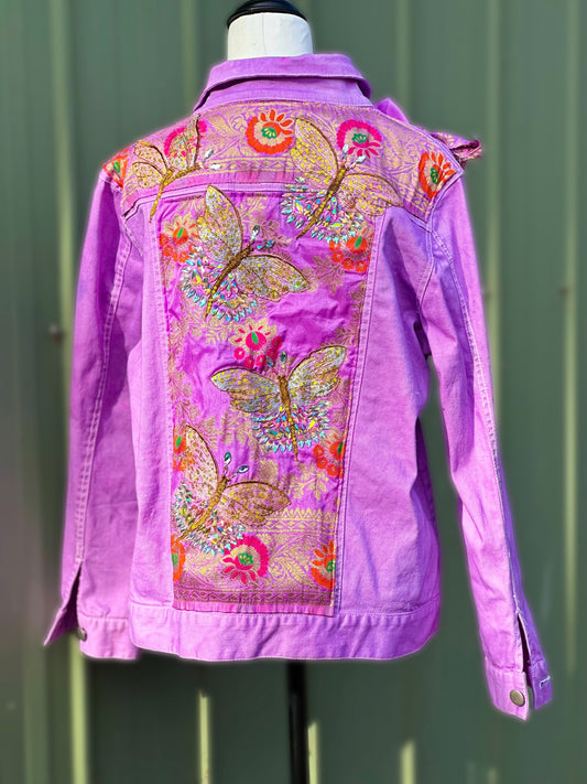 Amethyst Nisus Embellished Artisan Denim Jacket