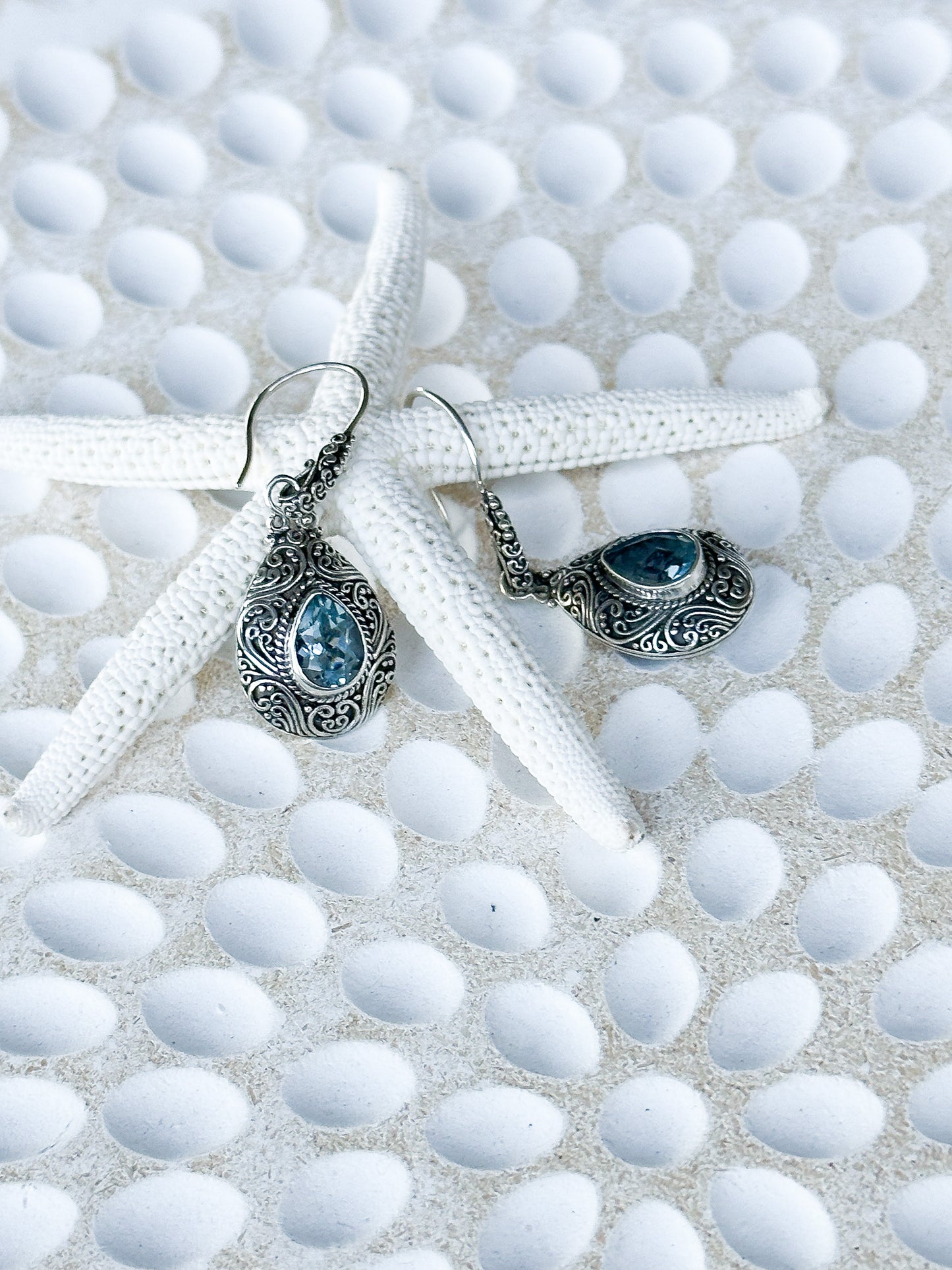 Sterling Silver & Blue Topaz Kanaya Earrings