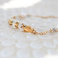 Dagon 14K Filled Gold, Genuine Freshwater Pearl, Moonstone & Herkimer Diamond Tribal Fish Bracelet