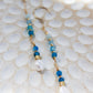 Indigo 14K Filled Gold, Genuine Freshwater Pearl, Blue Agate & Aquamarine Drop Earrings