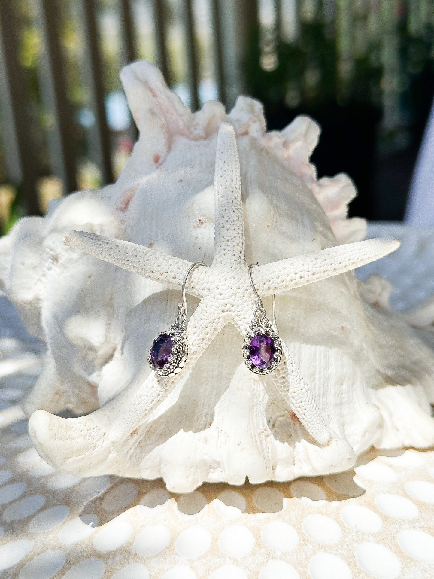 Sterling Silver & Amethyst Jagaraga Earrings