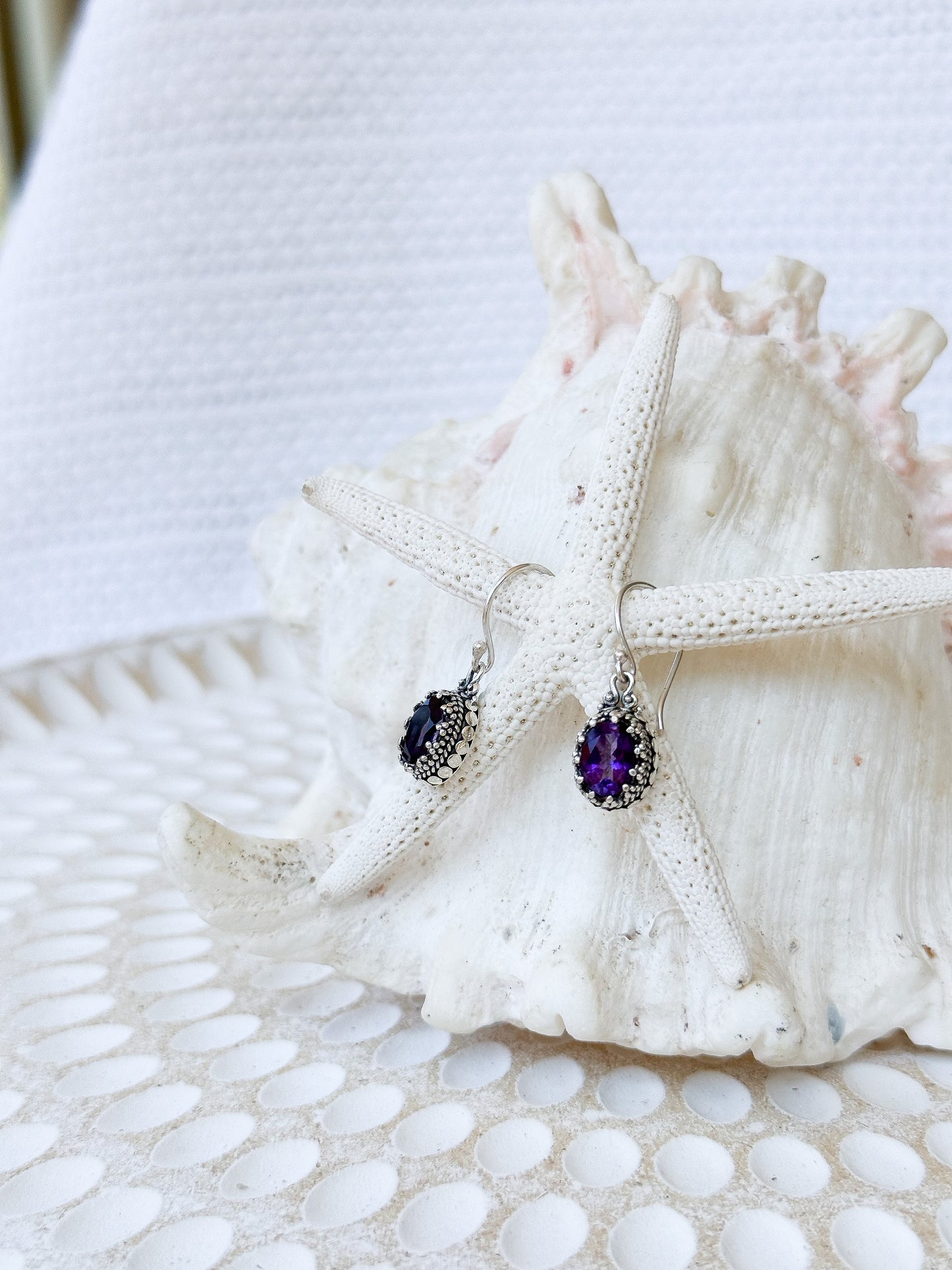 Sterling Silver & Amethyst Jagaraga Earrings