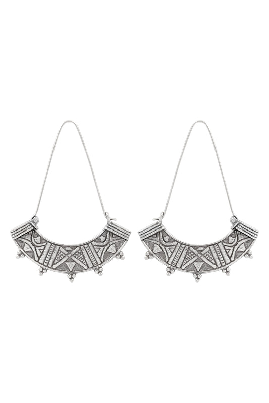 Ambhika Hoops - White Brass