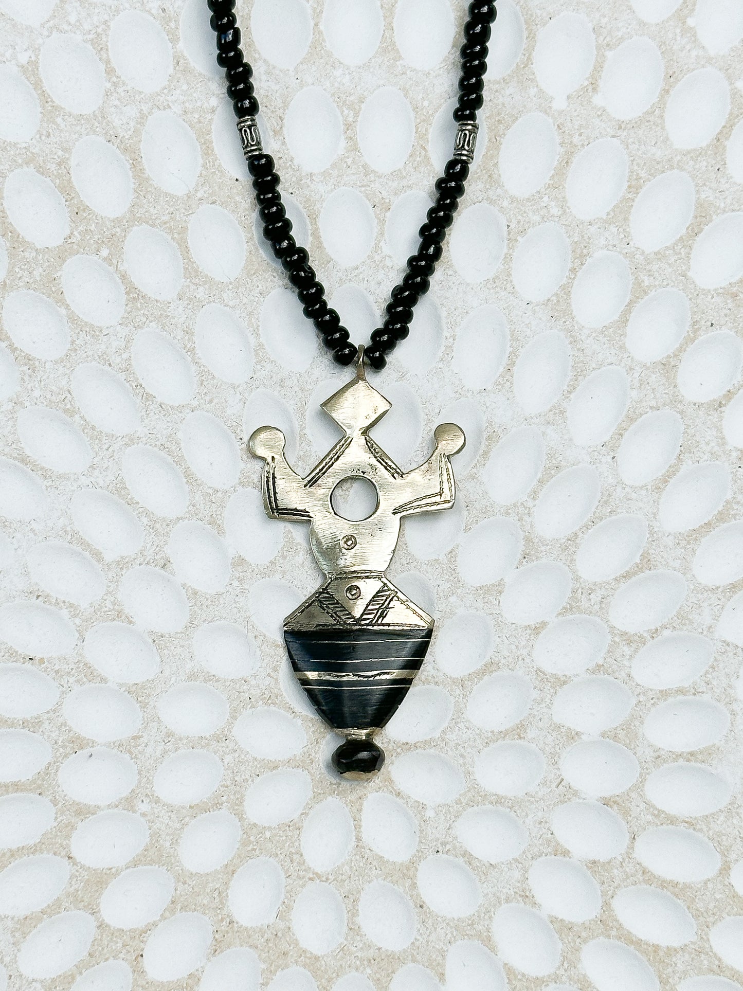 Tuareg Amulet Necklace - Silver & Ebony Dousing Rod