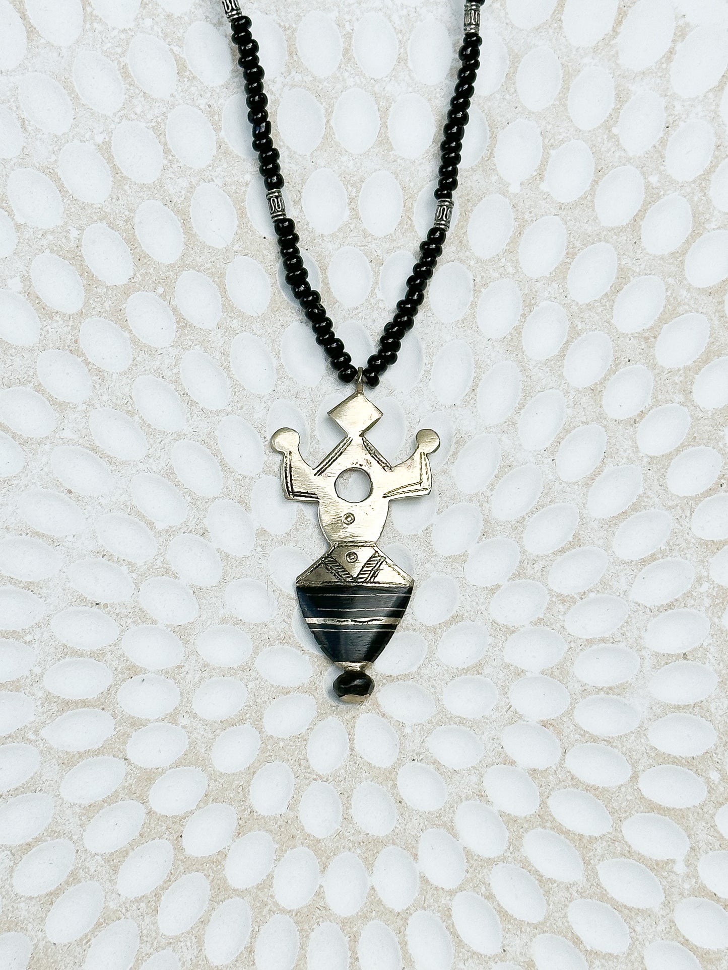 Tuareg Amulet Necklace - Silver & Ebony Dousing Rod