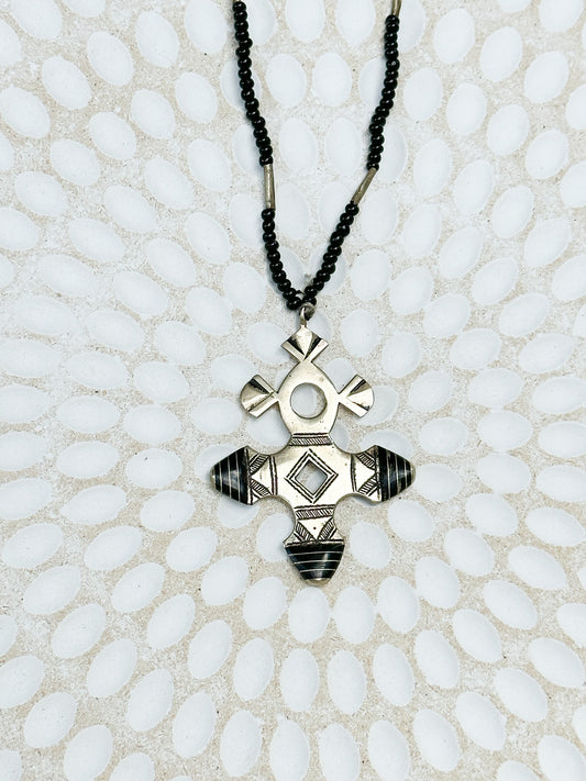Tuareg Cross Compass Bartchakea Talisman Necklace