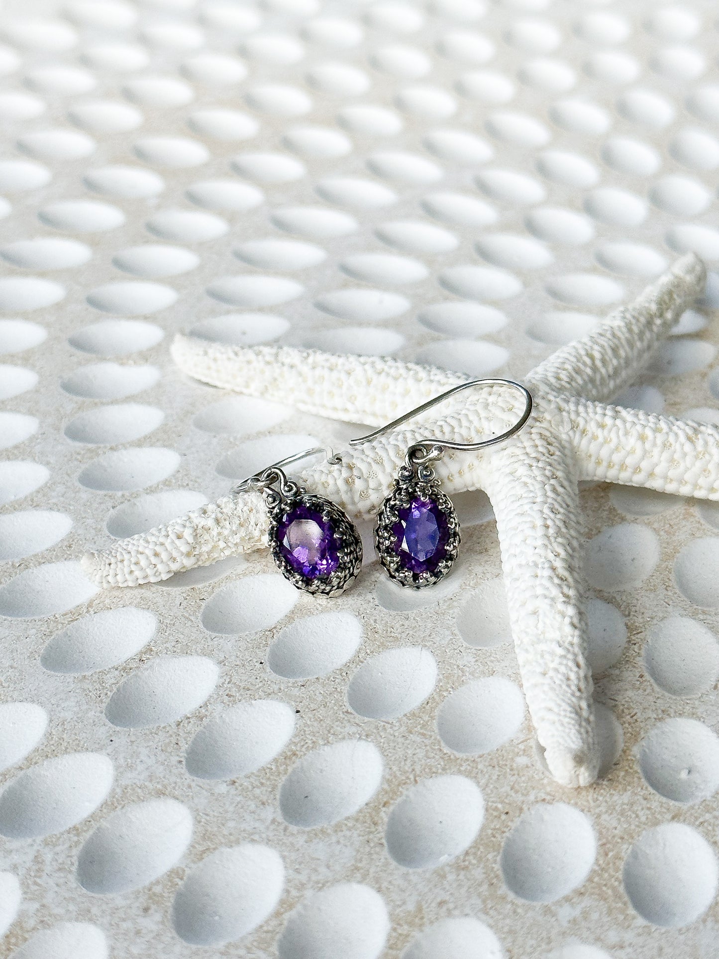 Sterling Silver & Amethyst Jagaraga Earrings