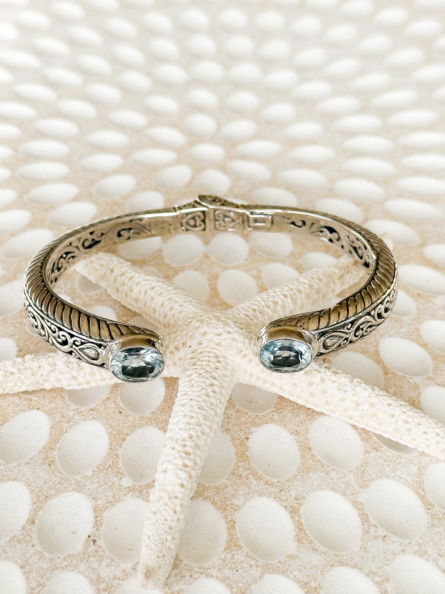 Sterling Silver & Blue Topaz Tana Cuff