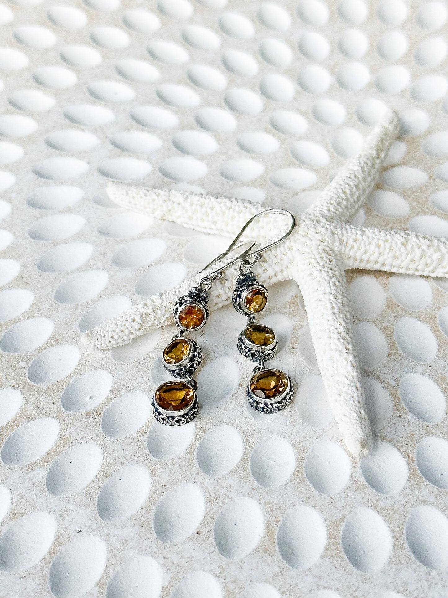 Sterling Silver & Citrine Jatiluwih Drop Earrings