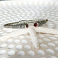 Sterling Silver & Garnet Balinese Gana Cuff