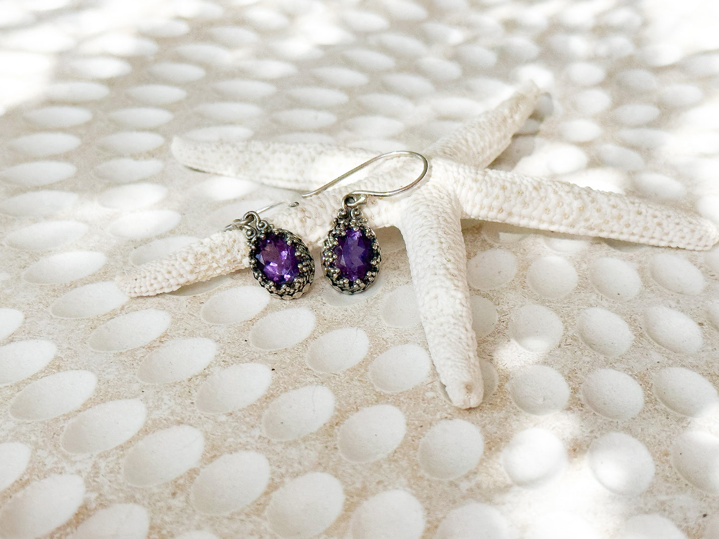 Sterling Silver & Amethyst Jagaraga Earrings