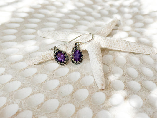 Sterling Silver & Amethyst Jagaraga Earrings