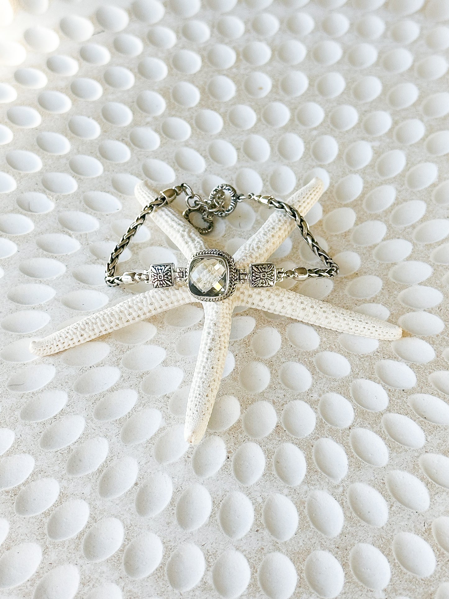 Green Amethyst & Sterling Silver Sayut Bracelet