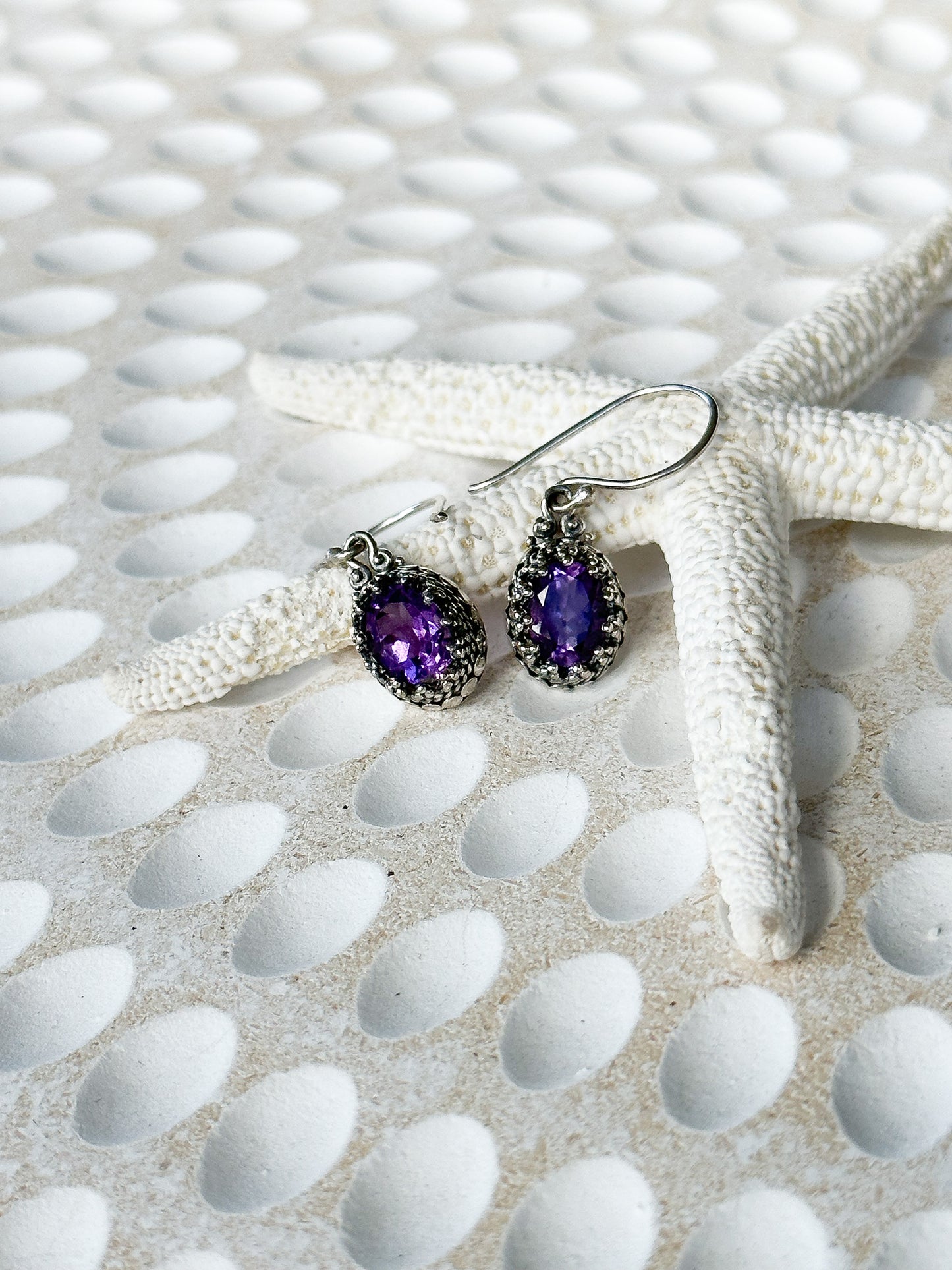 Sterling Silver & Amethyst Jagaraga Earrings