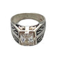 Sterling Silver Moroccan Berber Mens Ring - Quartz & Onyx
